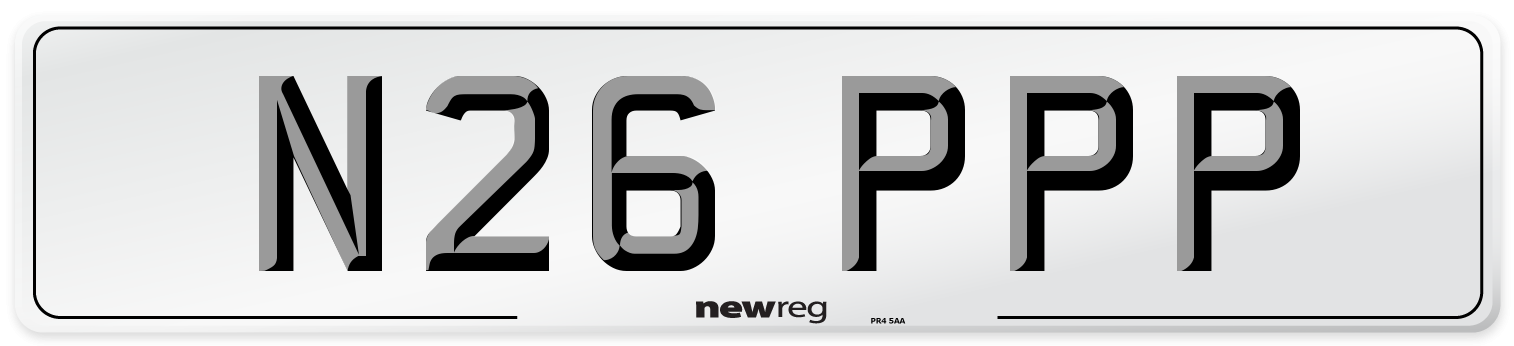 N26 PPP Number Plate from New Reg